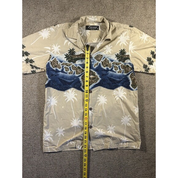 Favant Hawaiian Island Print Button-Up Shirt Men’s Medium - Picture 3 of 4